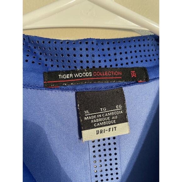 Nike Polo Shirt Mens XL Blue Tiger Woods Collection Dri Fit Golf Outdoors - Picture 3 of 7